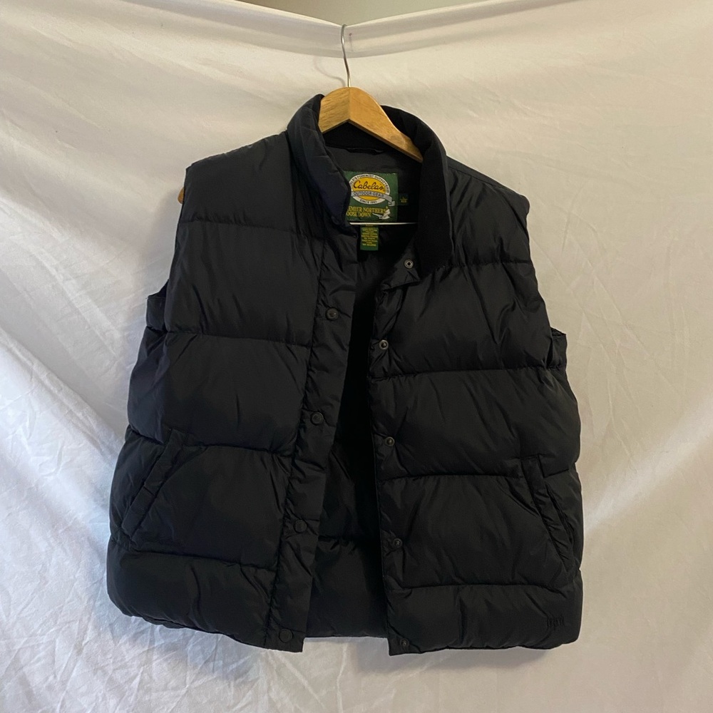 Cabela's Black Quilted Vest for Cold Weather Layering